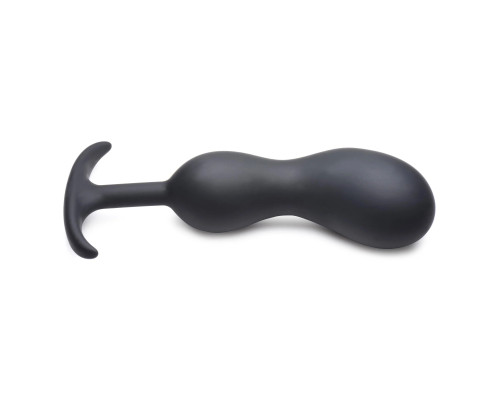 Заказать Черный массажер простаты с утяжелителями Premium Silicone Weighted Prostate Plug XL - 20,8 см.