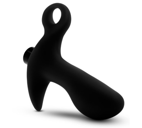 Черный анальный вибратор Silicone Vibrating Prostate Massager 01 - 10,8 см.