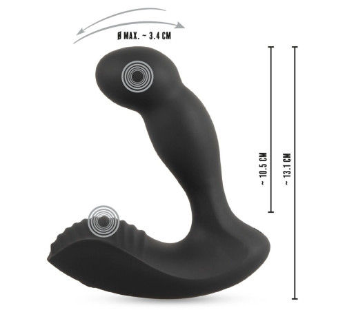 Черный вибростимулятор простаты RC Prostate Massager - 13,1 см.