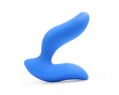 Заказать Синий вибромассажер простаты 3,5’’ Curve P-spot Massager - 12 см.