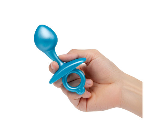 Голубая анальная пробка для массажа простаты Bulb Silicone Prostate Plug - 10,7 см.