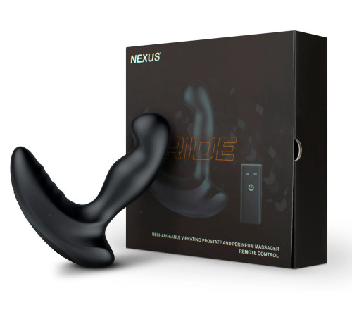 Черный вибромассажер простаты и промежности Nexus Ride - 14 см.