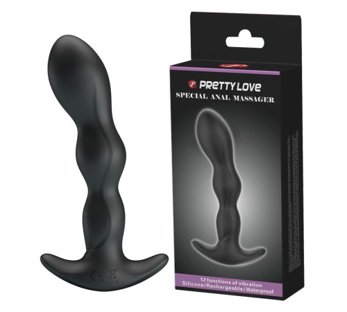 Черный анальный стимулятор простаты с вибрацией Special Anal Massager - 14,5 см.