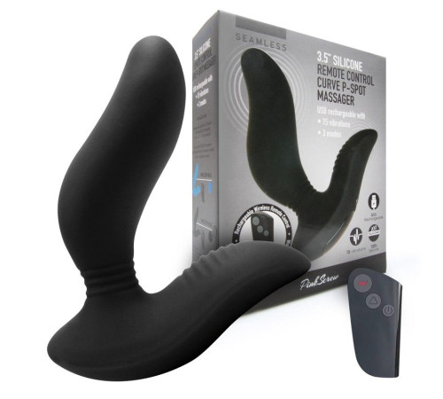 Черный вибромассажер простаты 3,5’’ Remote Control Curve P-spot Massager - 12 см. Черный вибромассажер простаты 3,5’’ Remote Control Curve P-spot Massager - 12 см.