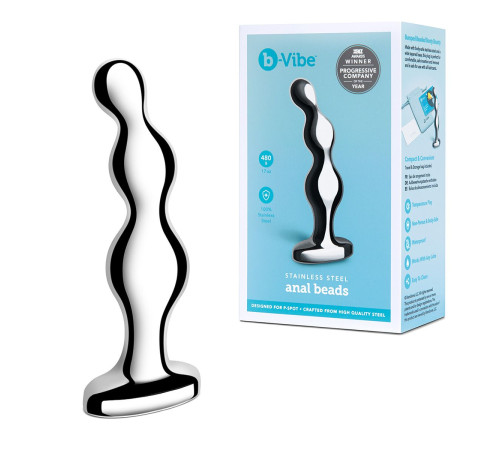 Стальной анальный фаллоимитатор для простаты Stainless Steel Anal Beads - 13 см.
