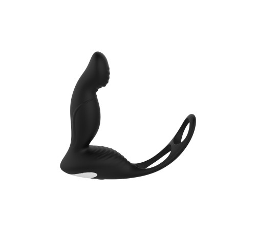 Черный вибромассажер простаты P-Pleaser With Erection Enhance