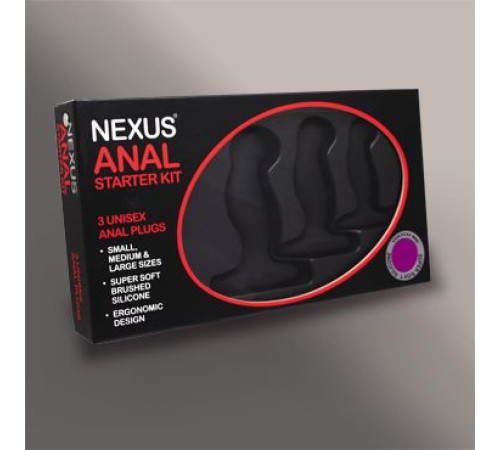 Набор из 3 массажеров простаты чёрного цвета NEXUS ANAL STARTER KIT Набор из 3 массажеров простаты чёрного цвета NEXUS ANAL STARTER KIT