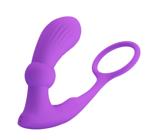 Лиловый вибростимулятор простаты Warren с эрекционным кольцом