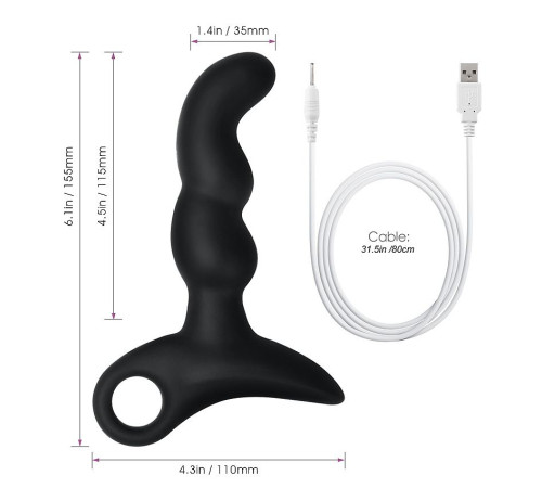 Черный силиконовый анальный вибромассажер-ёлочка Erokay