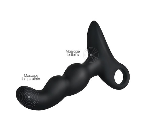 Черный силиконовый анальный вибромассажер-ёлочка Erokay