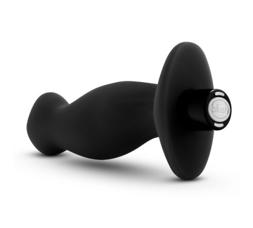 Черный анальный вибромассажёр Silicone Vibrating Prostate Massager 02 - 10,8 см.
