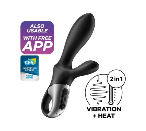 Черный анальный вибратор Heat Climax+ с функцией нагрева - 20,6 см. Черный анальный вибратор Heat Climax+ с функцией нагрева - 20,6 см.