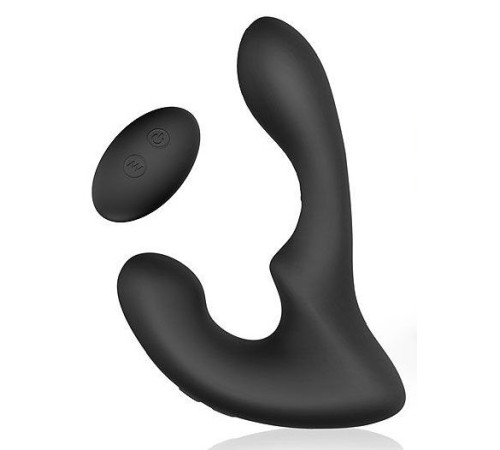 Черный силиконовый вибромассажер простаты с пультом ДУ