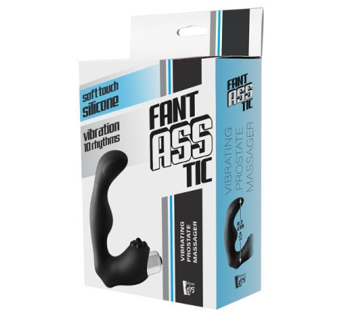 Черный вибромассажер простаты FantASStic Vibrating Prostate Massager - 11,3 см.