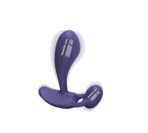 Темно-синий вибромассажер Witty P G Vibrator with Remote Control