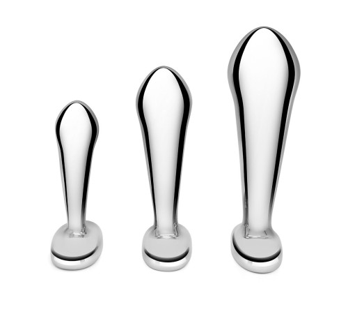 Набор из 3 стальных стимуляторов простаты Stainless Steel P-spot Training Set
