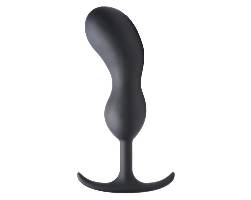 Заказать Черный массажер простаты с утяжелителями Premium Silicone Weighted Prostate Plug XL - 20,8 см.