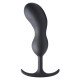 Заказать Черный массажер простаты с утяжелителями Premium Silicone Weighted Prostate Plug XL - 20,8 см.
