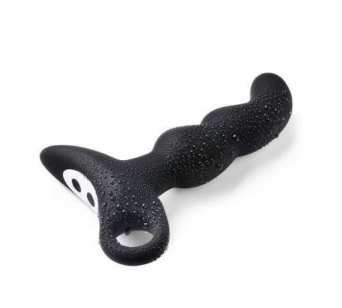 Черный силиконовый анальный вибромассажер-ёлочка Erokay