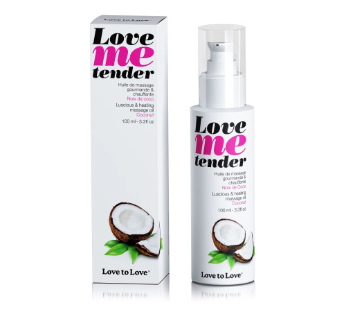 Съедобное согревающее массажное масло Love Me Tender Cocos с ароматом кокоса - 100 мл. Съедобное согревающее массажное масло Love Me Tender Cocos с ароматом кокоса - 100 мл.