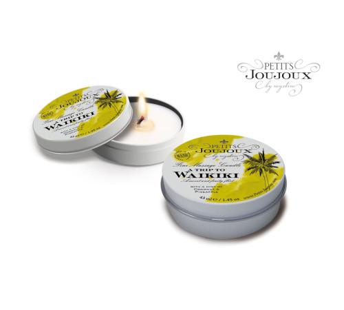 Массажная свеча Petits Joujoux Waikiki Beach с ароматом кокоса и ананаса - 33 гр. Массажная свеча Petits Joujoux Waikiki Beach с ароматом кокоса и ананаса - 33 гр.