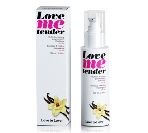 Съедобное согревающее массажное масло Love Me Tender Vanilla с ароматом ванили - 100 мл.