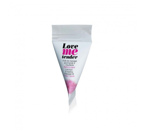 Съедобное согревающее массажное масло Love Me Tender Cotton Candy с ароматом сладкой ваты - 10 мл.