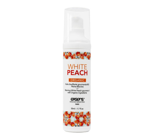 Разогревающее массажное масло Gourmet White Peach Organic с органическими ингредиентами - 50 мл.