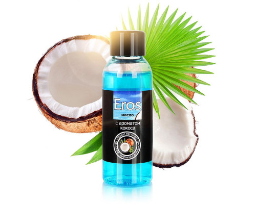 Заказать Массажное масло Eros Tropic с ароматом кокоса - 50 мл.