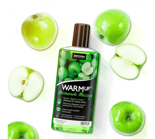 Массажное масло WARMup Green Apple с ароматом яблока - 150 мл.