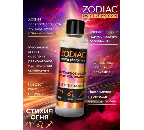 Массажное масло с феромонами ZODIAC Fire - 75 мл. Массажное масло с феромонами ZODIAC Fire - 75 мл.