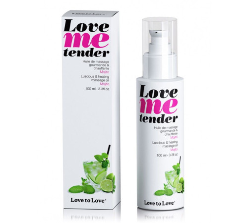 Съедобное согревающее массажное масло Love Me Tender Mojito с ароматом мохито - 100 мл. Съедобное согревающее массажное масло Love Me Tender Mojito с ароматом мохито - 100 мл.