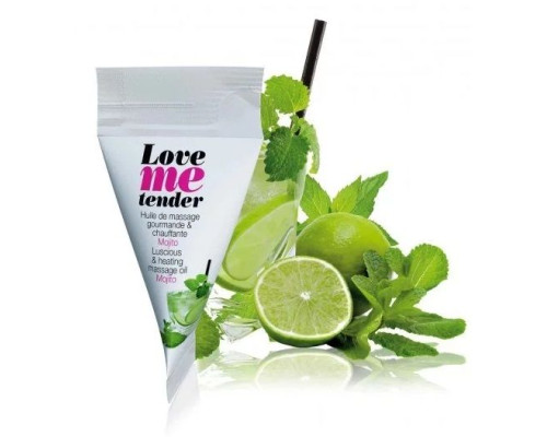 Заказать Съедобное согревающее массажное масло Love Me Tender Mojito с ароматом мохито - 10 мл.
