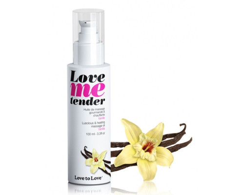 Заказать Съедобное согревающее массажное масло Love Me Tender Vanilla с ароматом ванили - 100 мл.