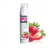 Массажная хрустящая пенка Tickle My Body Strawberry с ароматом клубники - 150 мл.