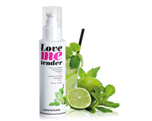 Заказать Съедобное согревающее массажное масло Love Me Tender Mojito с ароматом мохито - 100 мл.