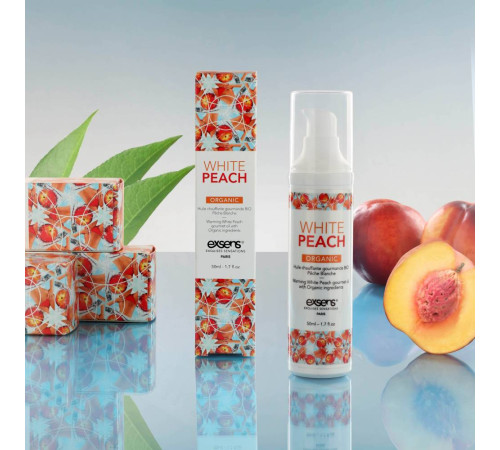 Разогревающее массажное масло Gourmet White Peach Organic с органическими ингредиентами - 50 мл.