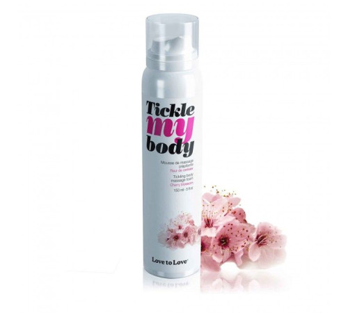 Массажная хрустящая пенка Tickle My Body Cherry Blossom с ароматом вишневого цвета - 150 мл.