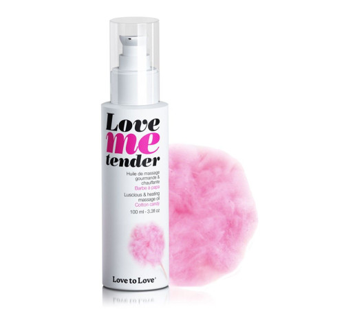 Съедобное согревающее массажное масло Love Me Tender Cotton Candy с ароматом сладкой ваты - 100 мл. Съедобное согревающее массажное масло Love Me Tender Cotton Candy с ароматом сладкой ваты - 100 мл.