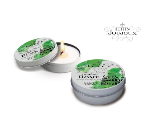 Массажная свеча Petits Joujoux Rome с ароматом грейпфрута и бергамота - 33 гр.