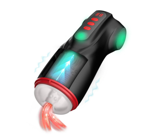 Интерактивный мастурбатор Raven с вакуумом, вибрацией и подсветкой