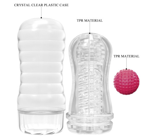 Прозрачный текстурированный мастурбатор Vacuum Cup Masturbator Black Hole