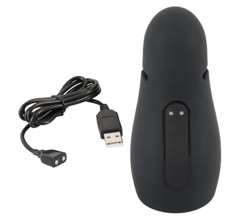 Черный силиконовый вибромастурбатор с нагревом Masturbator with 2 Functions Черный силиконовый вибромастурбатор с нагревом Masturbator with 2 Functions