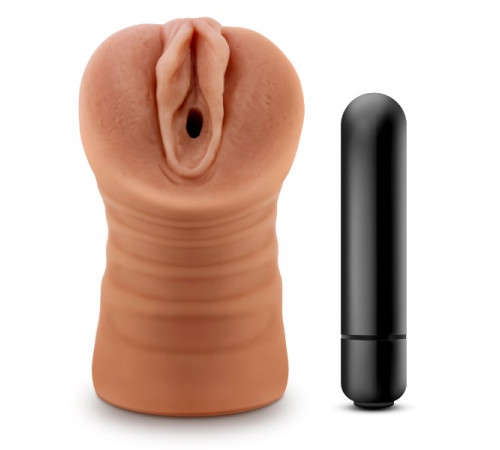 Мастурбатор-вагина цвета карамели Julieta с вибрацией