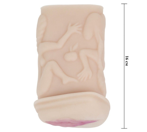 Телесный мастурбатор-вагина с фигурками на поверхности