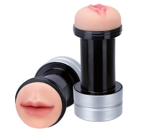 Двусторонний мастурбатор REALSTUFF 2 IN 1 HUMMER MOUTH   VAGINA - ротик и вагина