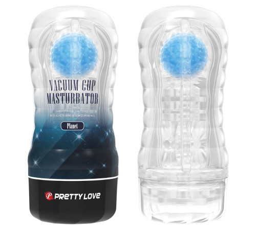 Прозрачный текстурированный мастурбатор Vacuum Cup Masturbator Planet
