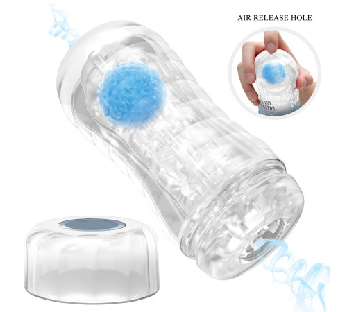 Прозрачный текстурированный мастурбатор Vacuum Cup Masturbator Planet