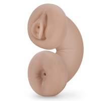 Телесный люминесцентный двусторонний мастурбатор Tasha