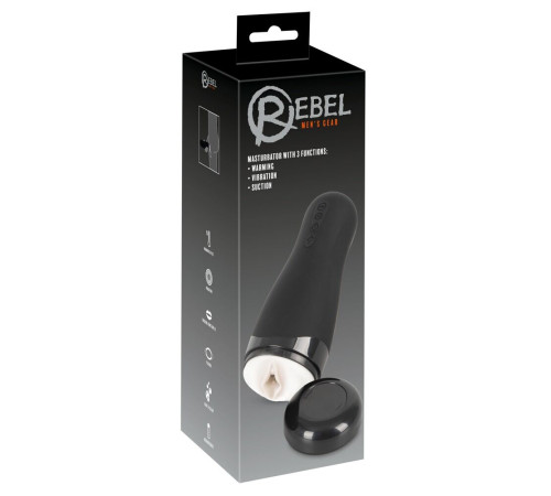 Черный вибромастурбатор с подогревом Masturbator with 3 Functions